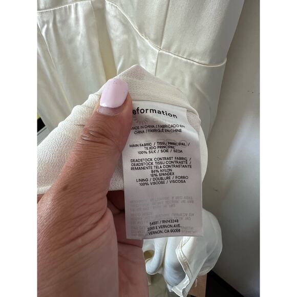 Reformation Eisa Silk Dress Ivory size 4 NWT - Picture 14 of 15
